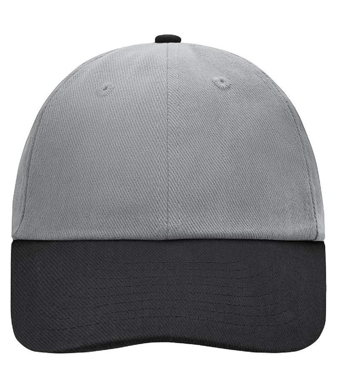 Casquette à visière coton - MB6111 - gris clair et noir-1
