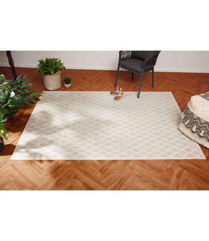 Tapis rectangulaire intérieur et extérieur Losange - 120 x 170 cm - Noir et blanc