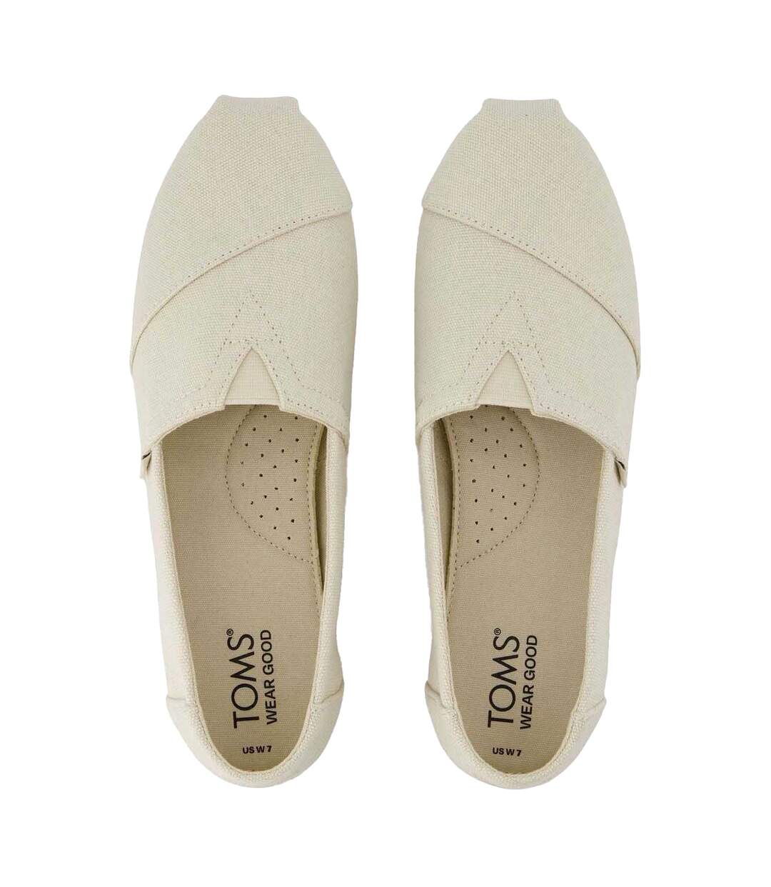 Womens/ladies Alpargata Classic Espadrilles Cream Toms-4