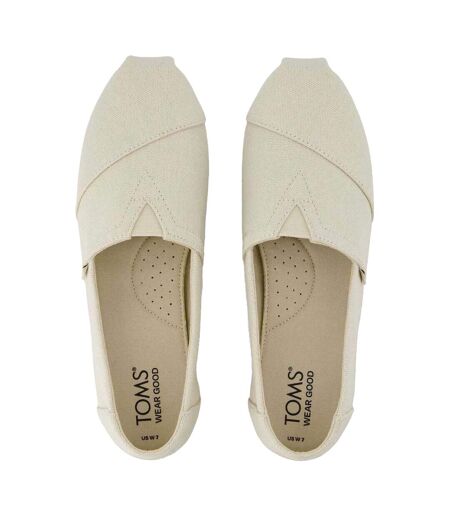 Womens/ladies Alpargata Classic Espadrilles Cream Toms