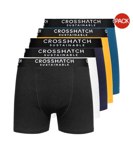 Boxers Orlander Homme Noir Bleu Marine Moutarde Blanc Crosshatch
