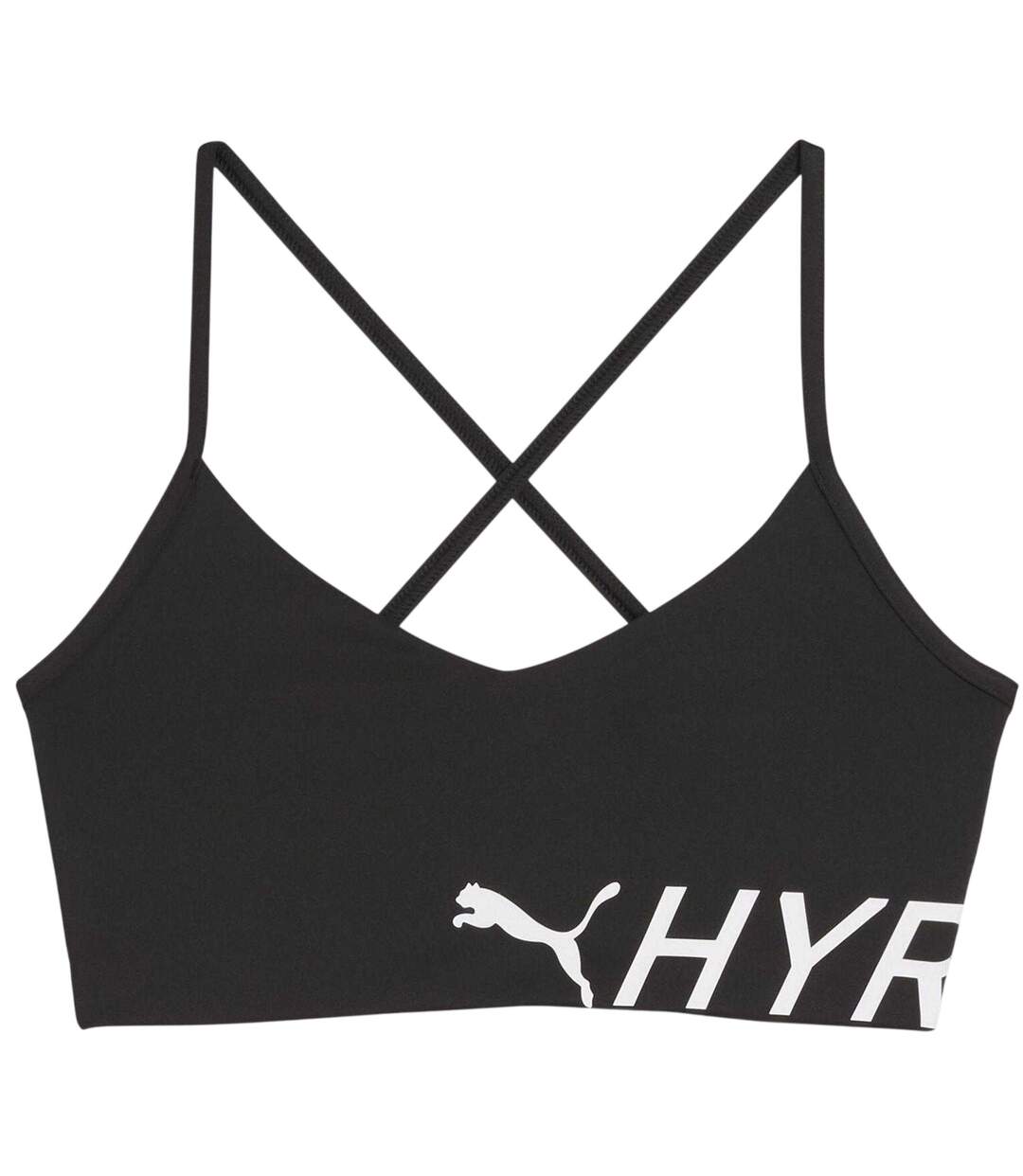 Womens/ladies Hyrox Medium Impact Sports Bra Black Puma-2