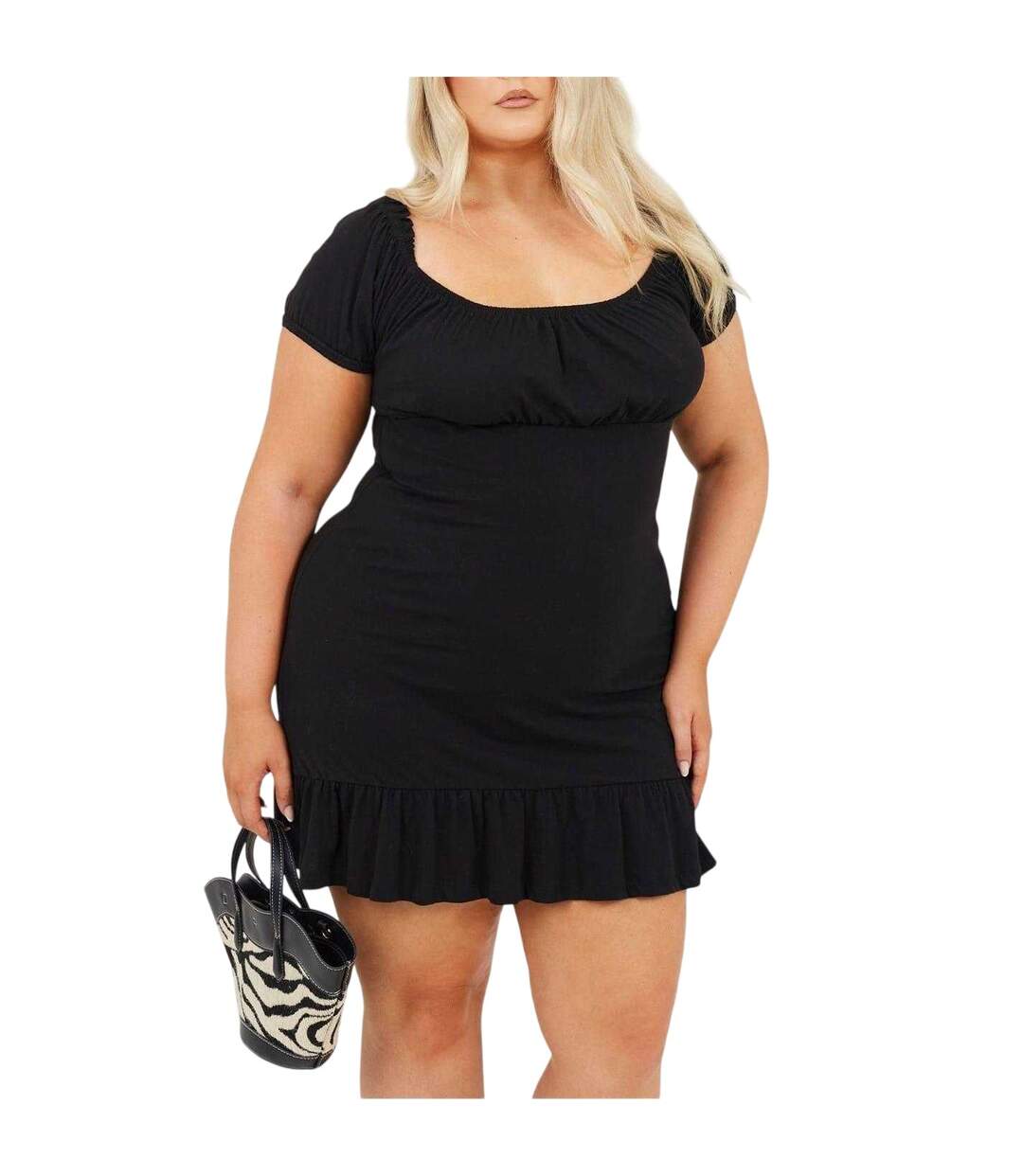 Robe Courte Manches Courtes Femme Noir Brave Soul-2