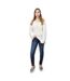 Pull femme manches longues de couleur blanc - Col rond