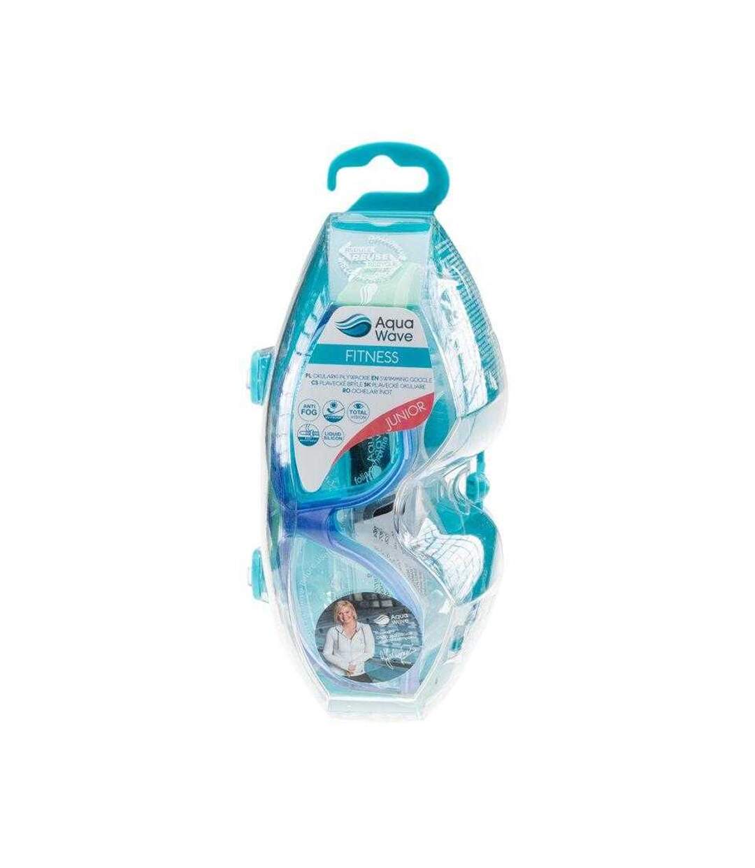 Childrens/kids Maveric Swimming Goggles Transparent Light Blue Aquawave-3