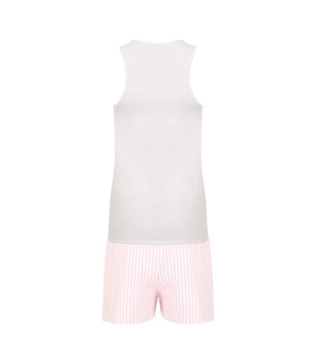 Ensemble de pyjama court femme blanc / rose Towel City