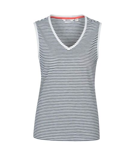 Womens/ladies whitley striped v neck vest top navy Mountain Warehouse