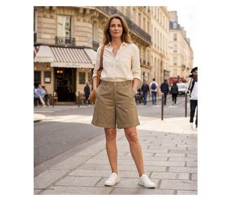 Short AXONE SE1173C camel stretch : le confort absolu pour l'été