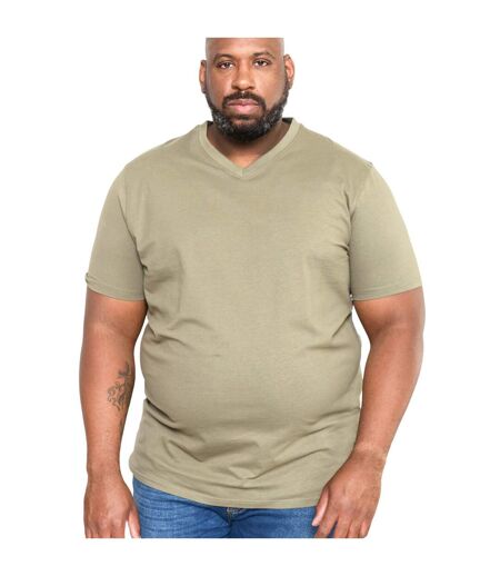 Duke Mens Signature 2 King Size Cotton V Neck T-Shirt (Khaki) - UTDC184