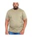 Duke Mens Signature 2 King Size Cotton V Neck T-Shirt (Khaki) - UTDC184-3