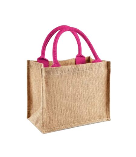 Sac en jute 6 litres taille unique naturel/fuchsia Westford Mill