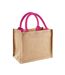 Sac en jute 6 litres taille unique naturel/fuchsia Westford Mill