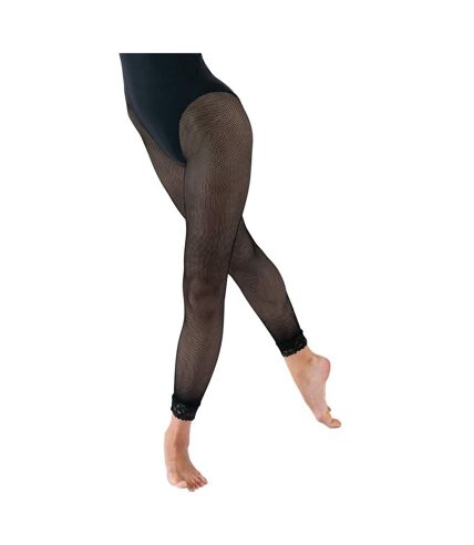 Silky Dance Womens/Ladies Lace Fishnet Footless Dance Tights (Black) - UTLW505