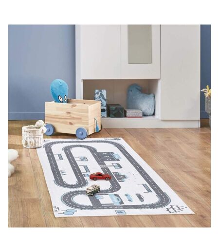 Tapis jeu enfant en coton 140x70 cm Circuit de voitures