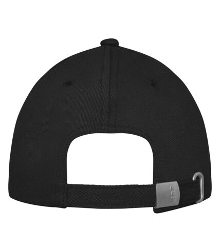 Unisex adult davis 6 panel cap solid black Elevate