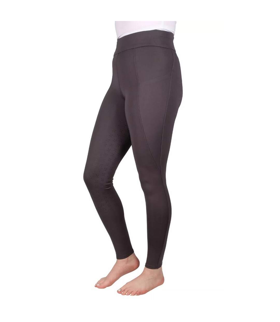 Collant d'équitation melton femme anthracite HyPERFORMANCE-1