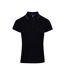 Womens/ladies Coolchecker Contrast Pique Polo Shirt Black Purple Premier-1