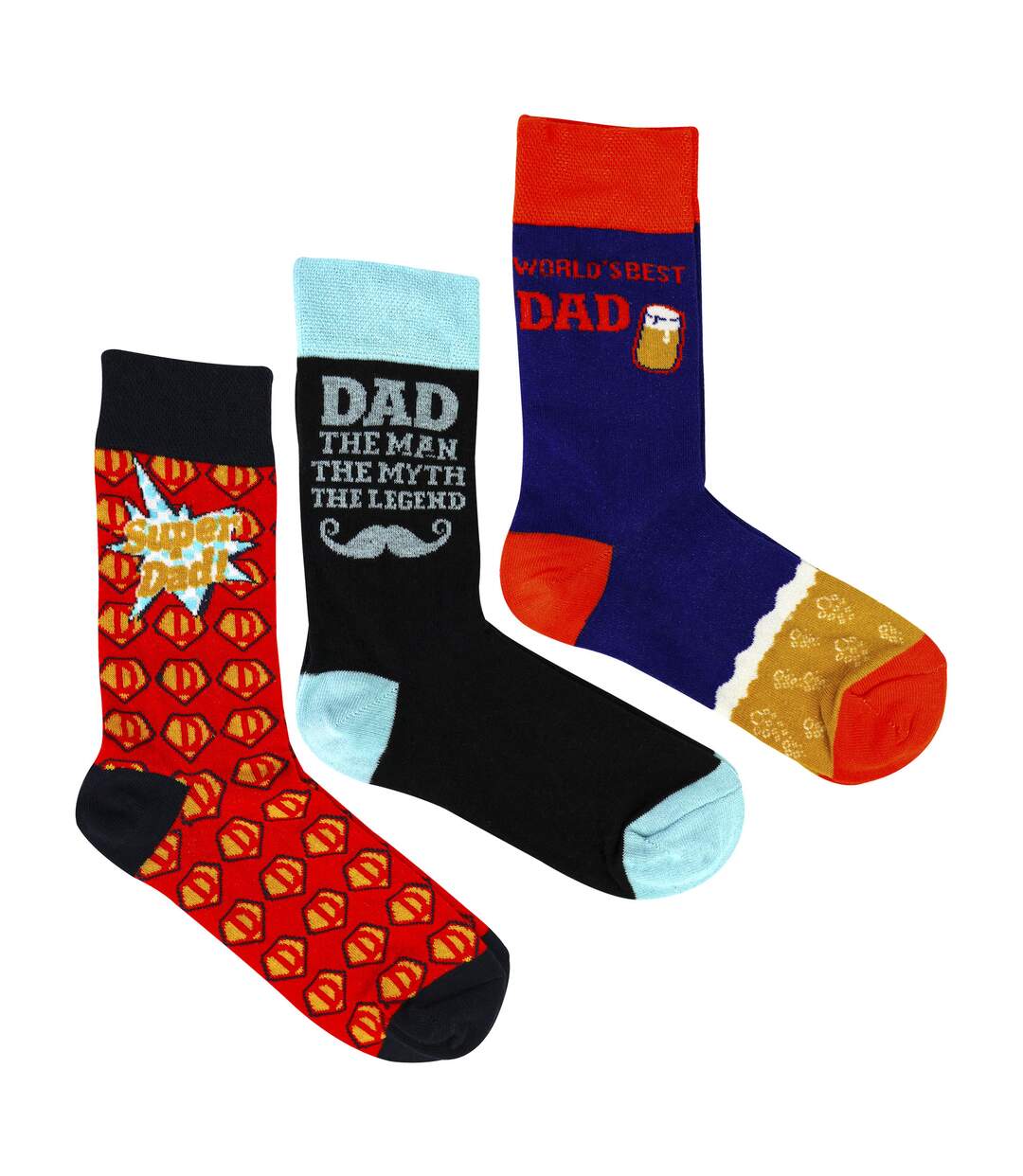 3 Pack Mens Dad Novelty Socks Fun Patterned Socks | Father's Day Gift-3