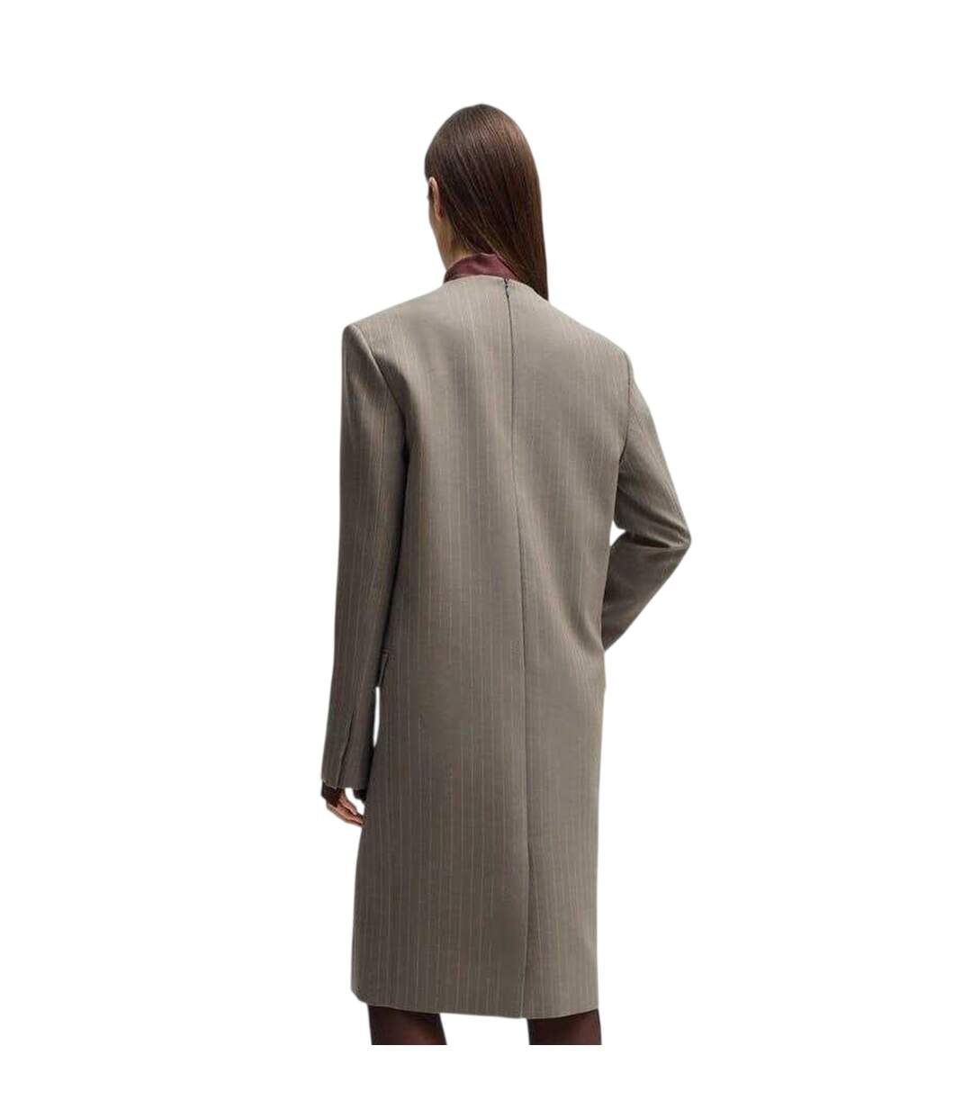 Womens/ladies Davee Plunge Formal Blazer Dress Grey Boss-1