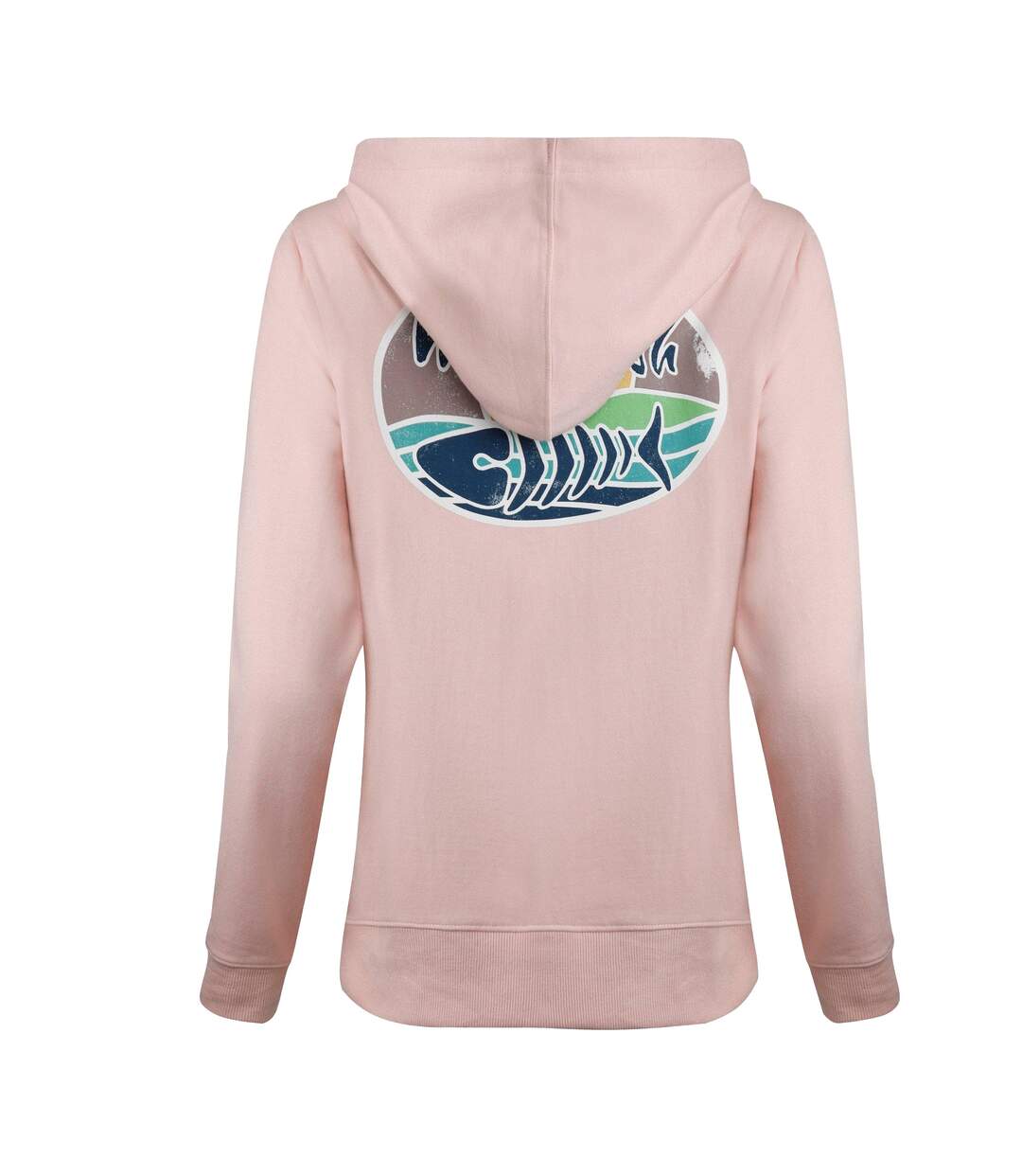 Womens/ladies kira back print pull over hoodie dusty rose Weird Fish-2