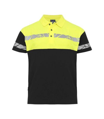 Polo Progression Homme Noir Jaune Projob