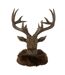 Tête de Renne en Résine Fausse Fourrure 25cm Marron-1
