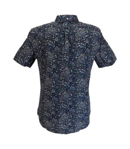 Chemise Motif/style Cachemire Homme Noir Gris Bleu Lambretta