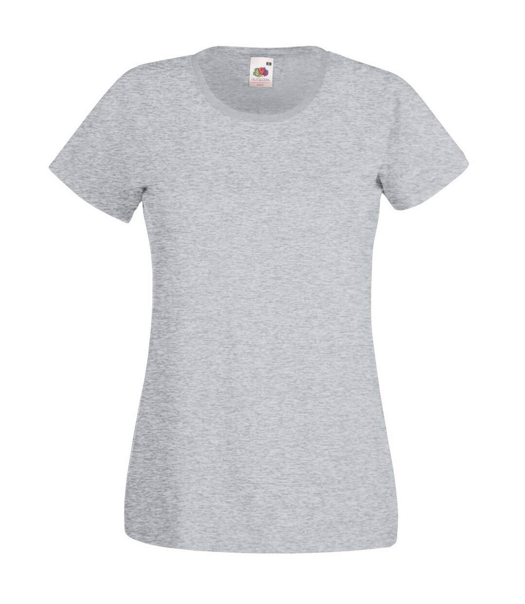 T-shirt manches courtes femme gris chiné Fruit of the Loom-1