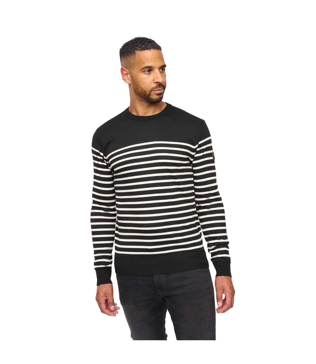Mens Howland Crew Neck Jumper Black Bewley & Ritch-2