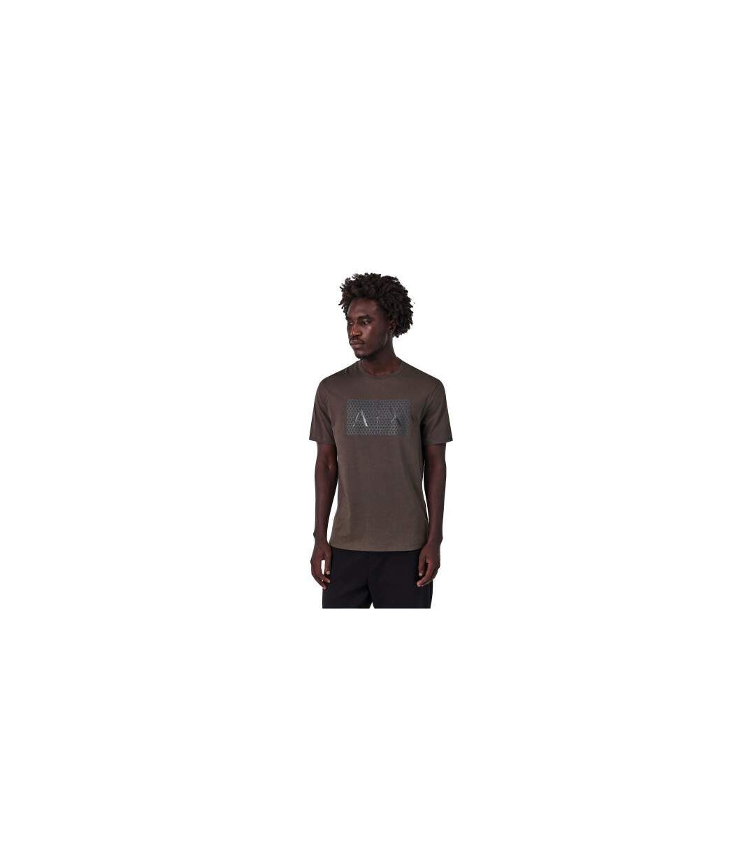 T-shirt Motif/style Géométrique Homme Ton Kaki Armani Exchange-1