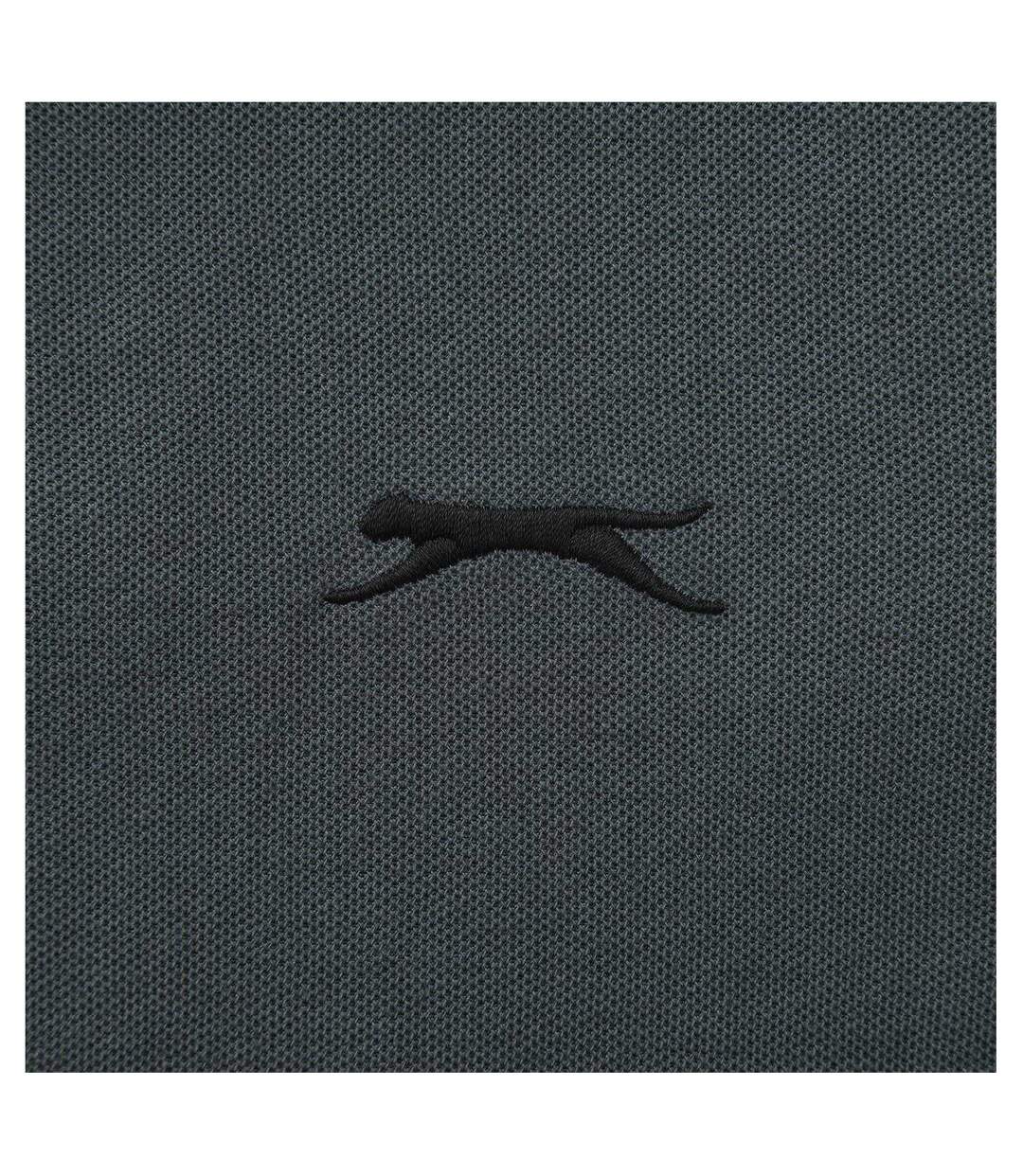 Polo Motif/style Rayure Contrastée Sur Bord Homme Ardoise Slazenger-4