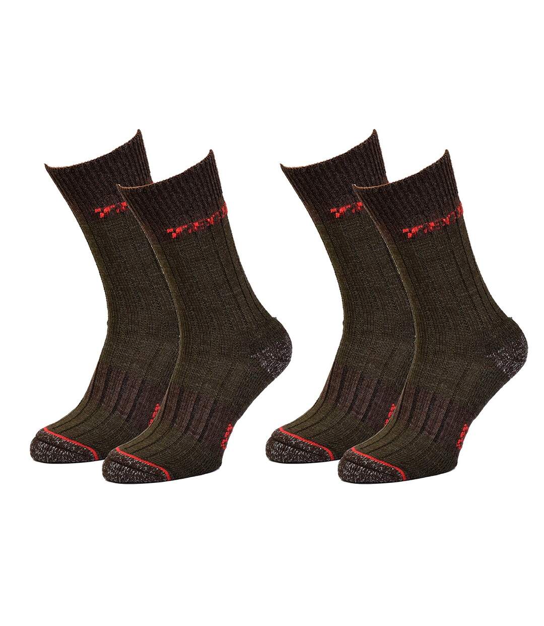 Chaussettes de Travail LA RURALE pour Homme Résistance et Qualité Pro Pack de 2 TECH CORDURA Marron-1