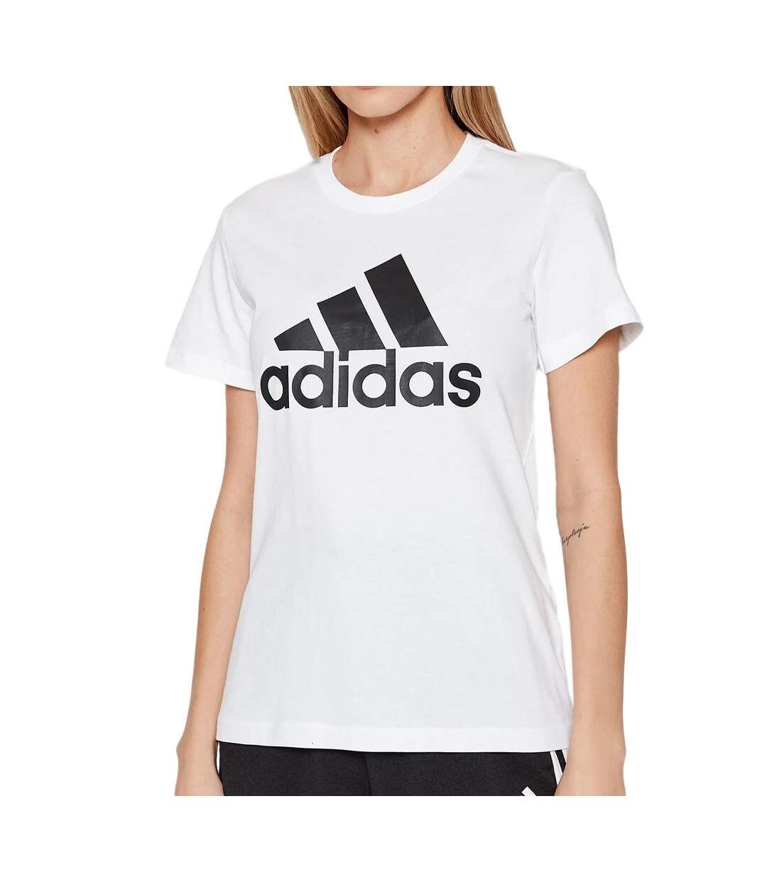 T-shirt Blanc/Noir Femme Adidas GL0649 - L-1