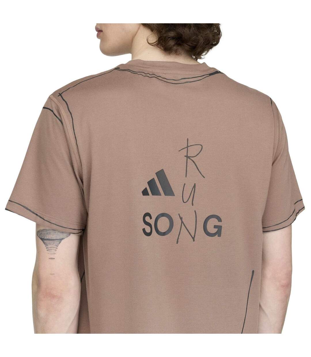 Unisex Adult Doodles Loose Fit T-shirt Brown Adidas-4