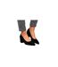 Womens/ladies Block Heel Pumps Black Sergio Leone-1