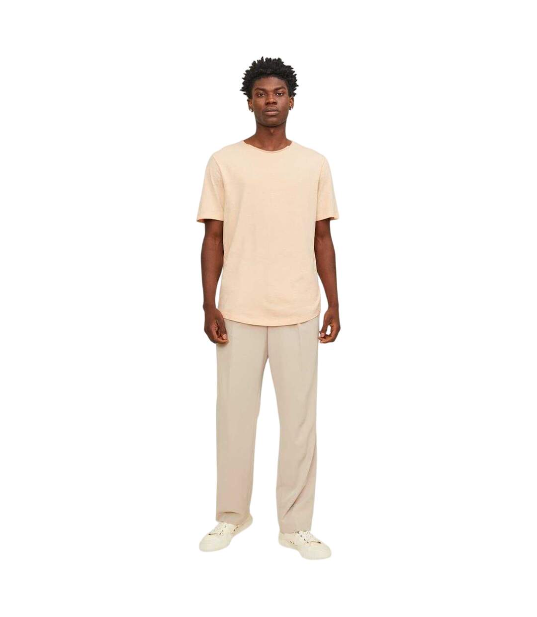 T-shirt Motif/style Uni Homme Abricot Jack And Jones-4
