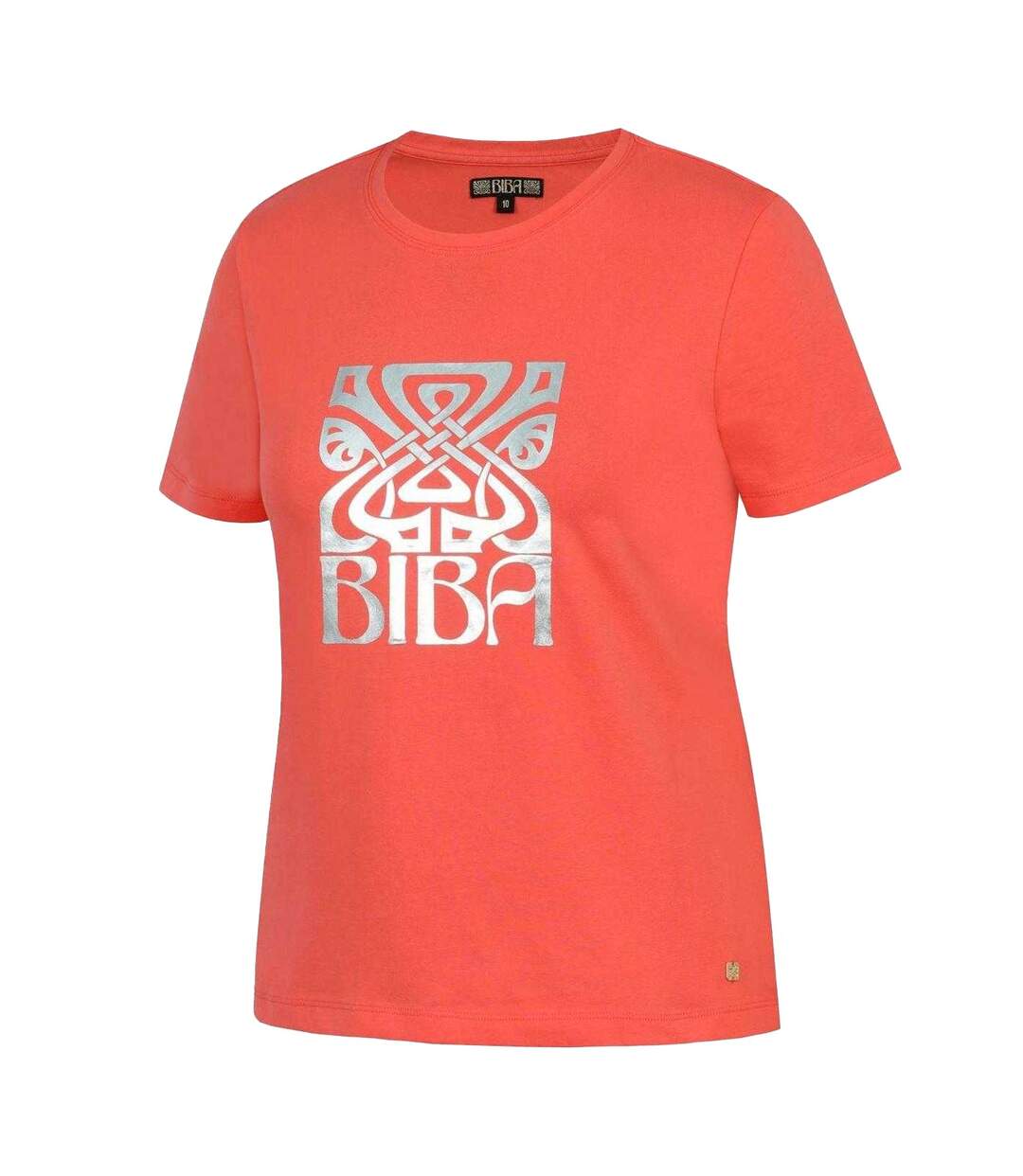 Womens/ladies Logo T-shirt Pink Biba-3