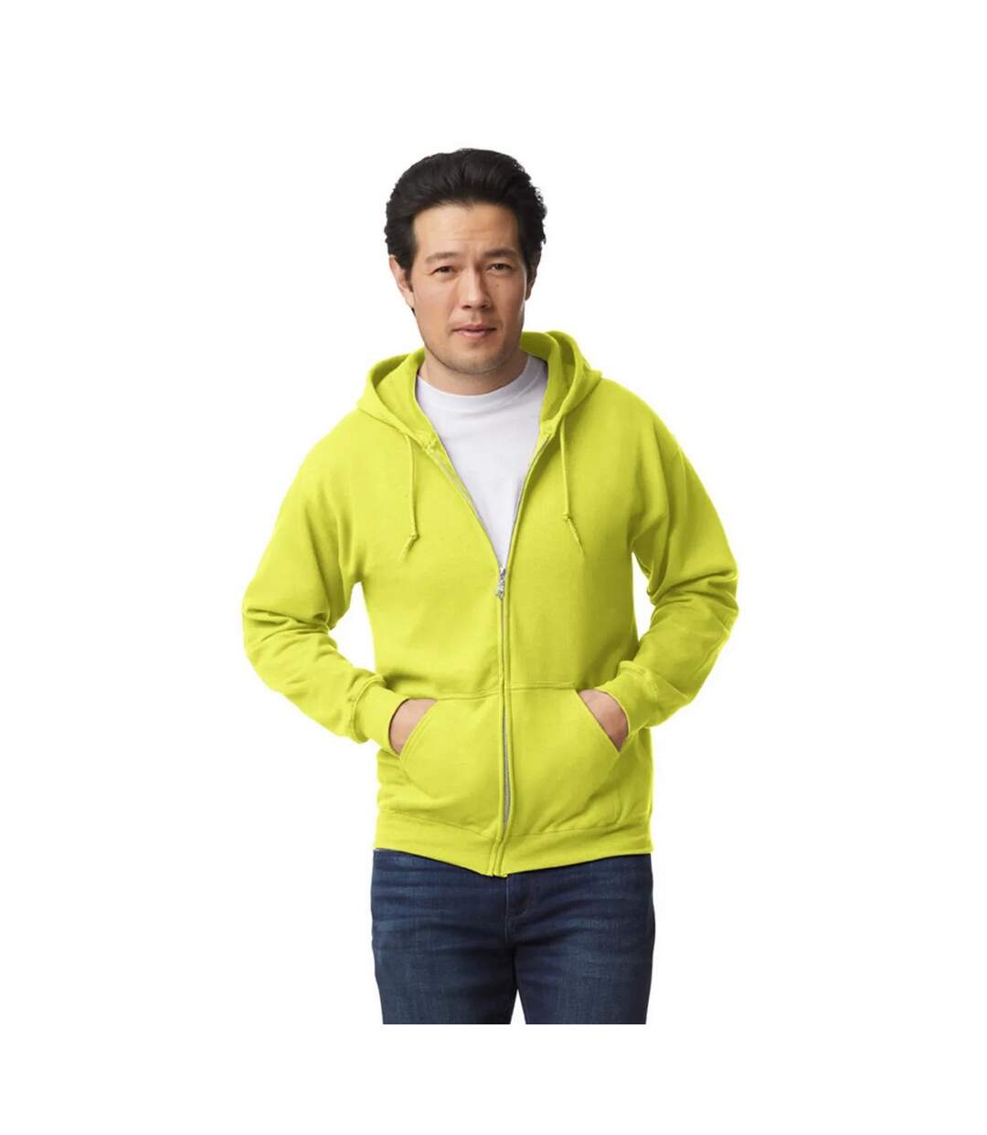Veste À Capuche Adulte Vert Fluo Gildan-1