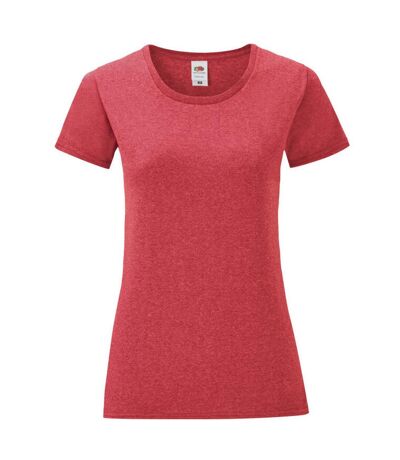 Womens/ladies iconic 150 t-shirt red heather Fruit of the Loom