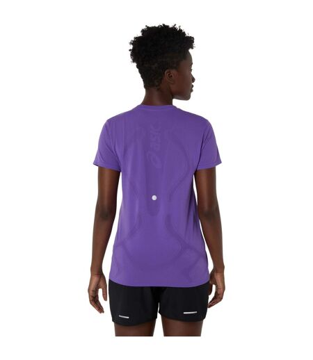 Womens/ladies Seamless Short-sleeved Athletic T-shirt Purple Asics