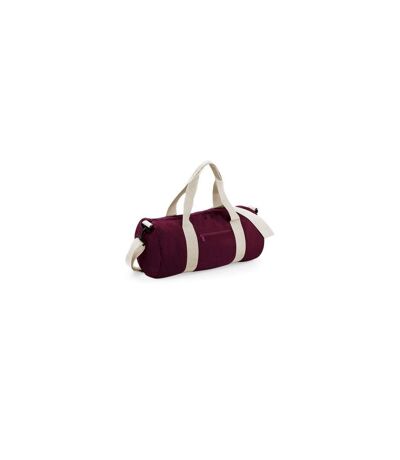 Bagbase Plain Varsity Barrel/Duffel Bag (20 Liters) (Burgundy/Off White) (One Size)