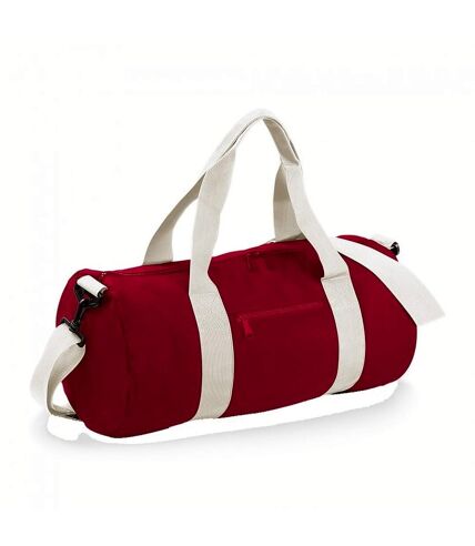 Bagbase Plain Varsity Barrel/Duffel Bag (20 Liters) (Classic Red/Off White) (One Size)
