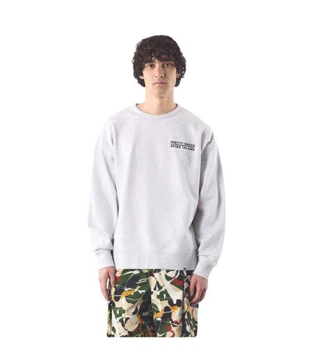 Mens Spike Island Lettering Sweatshirt Light Grey Pretty Green