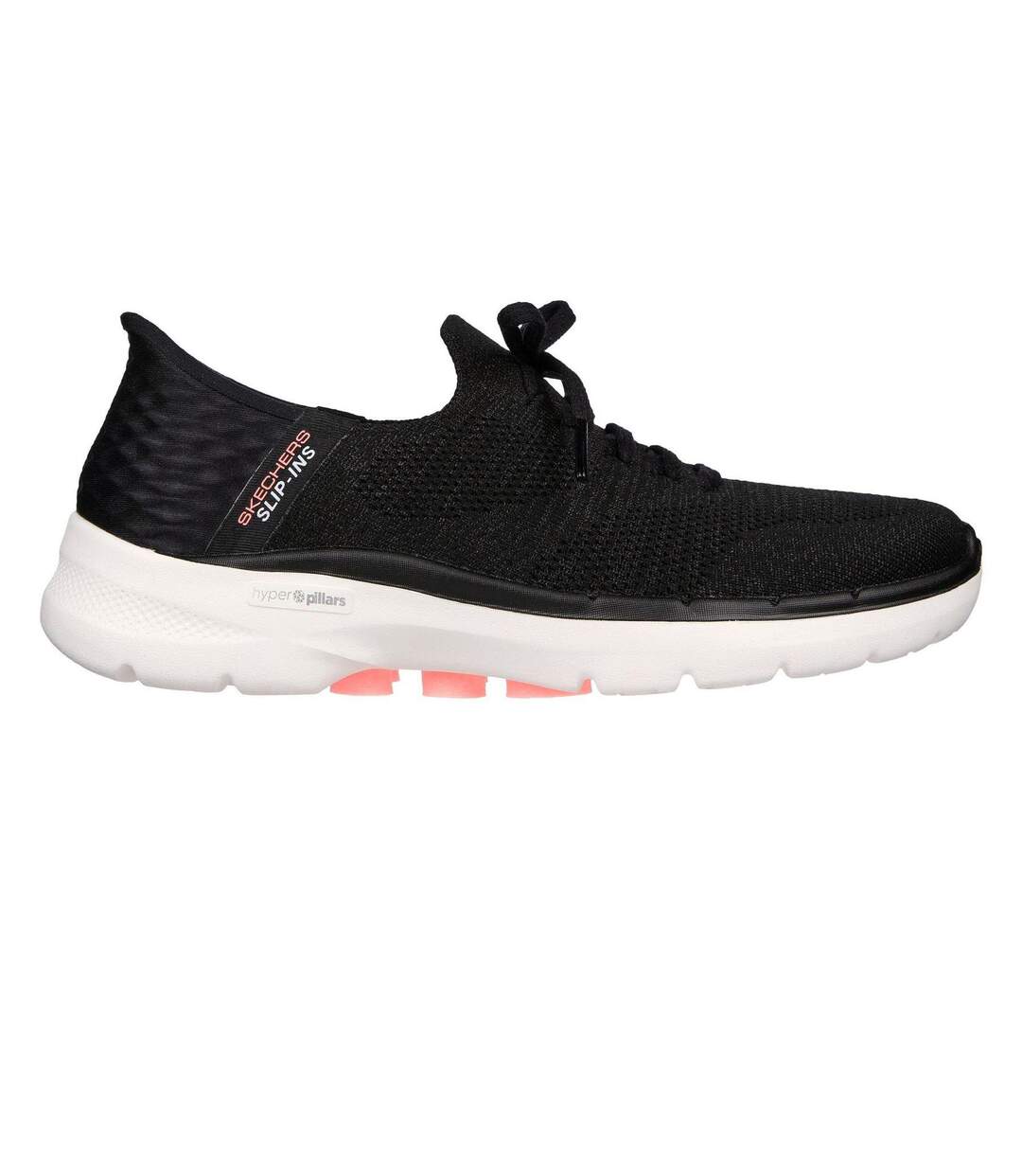 Baskets Go Walk Femme Noir Rose Vif Skechers-1