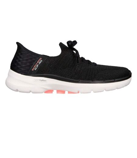 Baskets Go Walk Femme Noir Rose Vif Skechers
