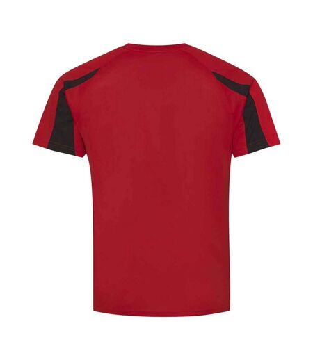 T-shirt Adulte Rouge Feu Noir Vif AWDis Cool