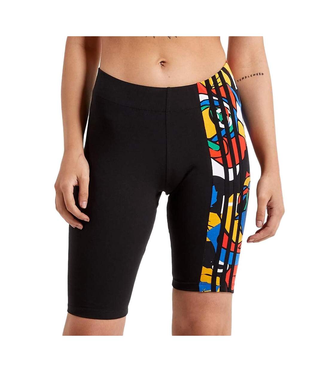 Short noir/jaune/bleu femme adidas cycling - 38-2