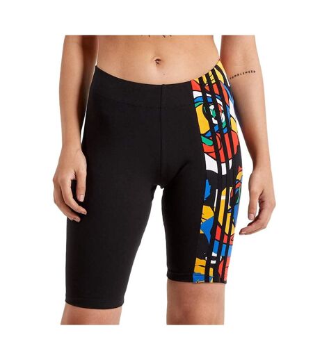 Short noir/jaune/bleu femme adidas cycling - 38
