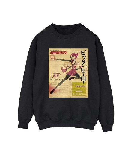 Disney Sweatshirt Big Hero 6 Baymax Honey Lemon Newspaper Femme/Femme (Noir) - UTBI11470