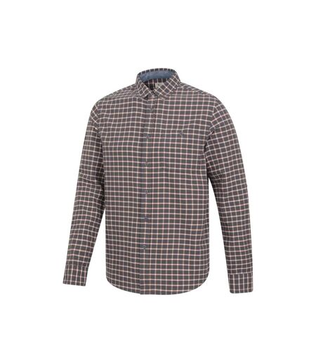 Mens Driftwood Checked Organic Shirt Dark Grey Mountain Warehouse